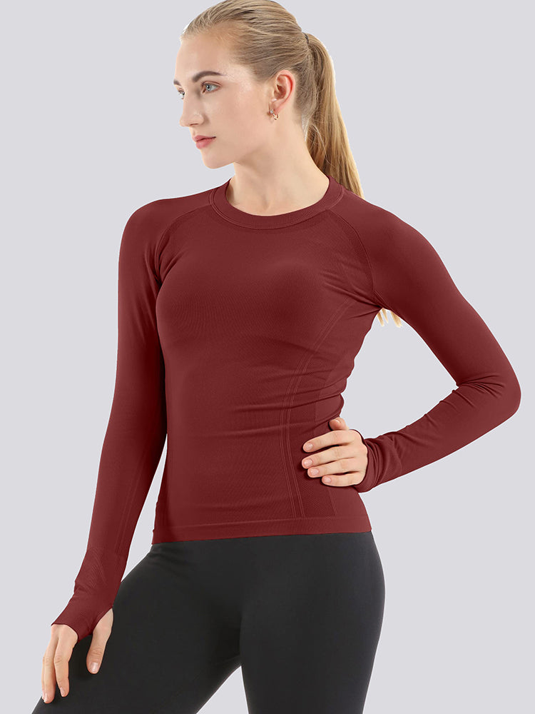 Buy MathCat Seamless Workout Shirts for Women Long Sleeve Yoga Tops Sports  Running Shirt Breathable Athletic Top Slim Fit, Black, X-Small at