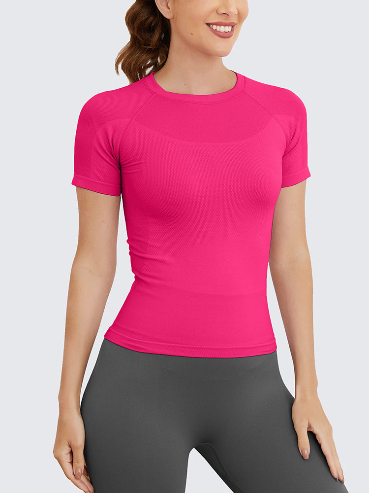 MathCat Workout Shirts for Women,Workout Tops for Women Short Sleeve,Yoga T  Shirts for Women,Breathable Athletic Gym Shirts Small Black