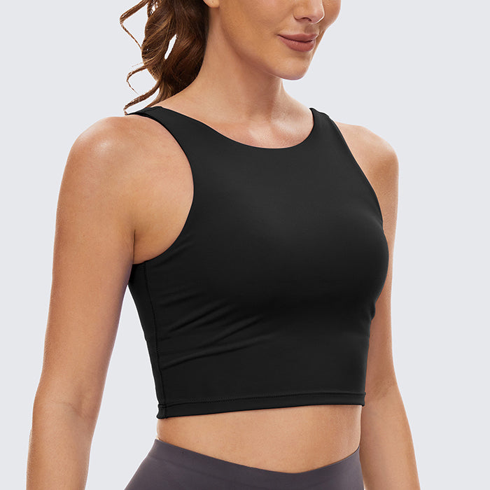 Women's Cardio Fitness Cropped Tank Top - Black