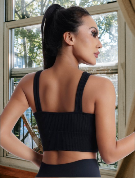 Scoop Neck Low Impact Yoga Bra Workout Crop Top