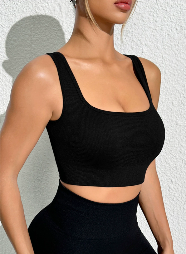 Womens Square Neck Low Impact U Back Sports Bra