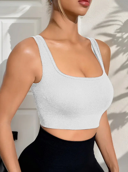 Womens Square Neck Low Impact U Back Sports Bra