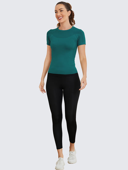 MathCat Seamless Soft Workout Tops T-shirt Darkgreen