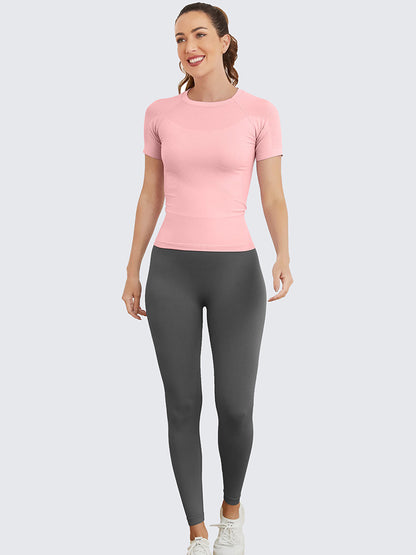 MathCat Seamless Soft Workout Tops T-shirt Pink