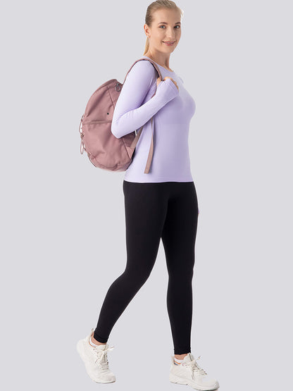 MathCat Breathable Seamless Long Sleeve Workout Shirts Sports Running Yoga Shirt Purple