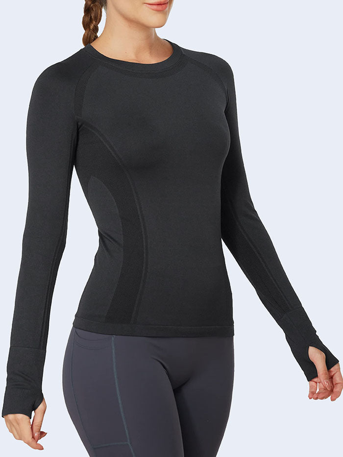 MATHCAT Quick Dry Gym Athletic Long Sleeve Workout Shirts for Women