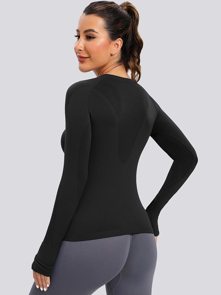 Black long best sale sleeve workout shirt