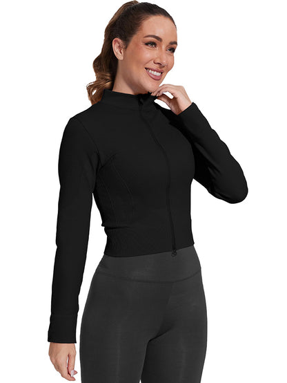 MATHCAT Seamless Workout Slim Fit Cropped Athletic Jackets