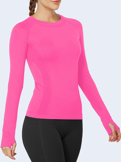 MATHCAT Quick Dry Gym Athletic Long Sleeve Workout Shirts for Women