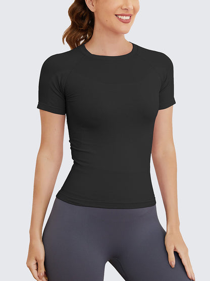 MathCat Seamless Soft Workout Tops T-shirt Black