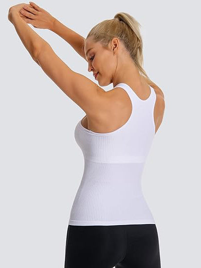 MathCat women's Seamless Workout Tank Top with Built in Bra, Padded Racerback Athletic Yoga Camisole tank top for gym