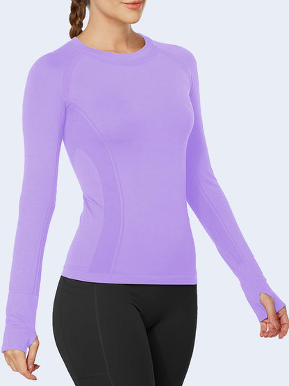 MATHCAT Quick Dry Gym Athletic Long Sleeve Workout Shirts for Women