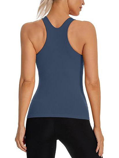 MathCat women's Seamless Workout Tank Top with Built in Bra, Padded Racerback Athletic Yoga Camisole tank top for gym