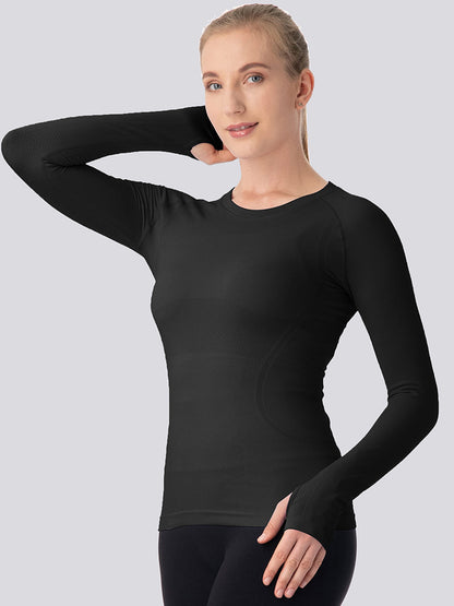 MathCat Long Sleeve Workout Shirts Yoga Running Women's Compression Shirts with Thumb Holes