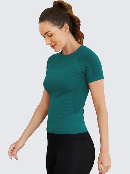 MathCat Seamless Soft Workout Tops T-shirt Darkgreen