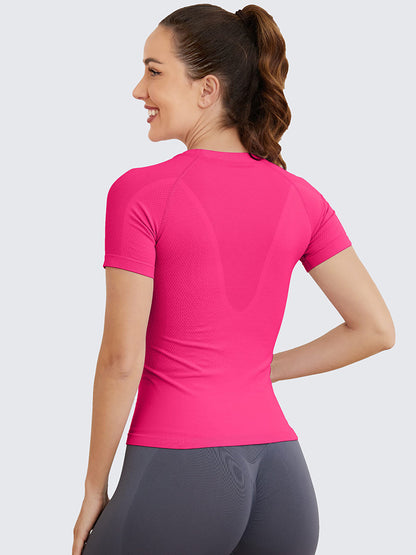 MathCat Seamless Soft Workout Tops T-shirt Wildberry