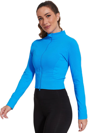 MATHCAT Seamless Workout Slim Fit Cropped Athletic Jackets