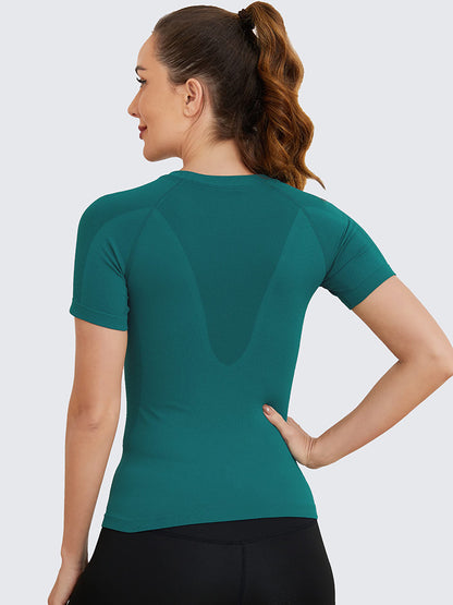 MathCat Seamless Soft Workout Tops T-shirt Darkgreen