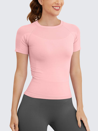 MathCat Seamless Soft Workout Tops T-shirt Pink