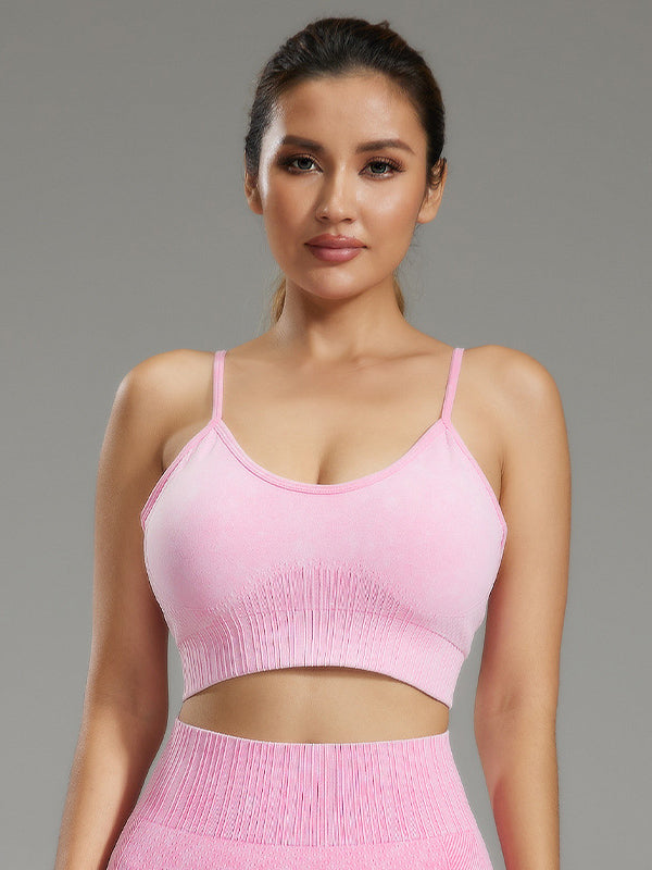 Matte Breathable Sports Bra with Chest Pad